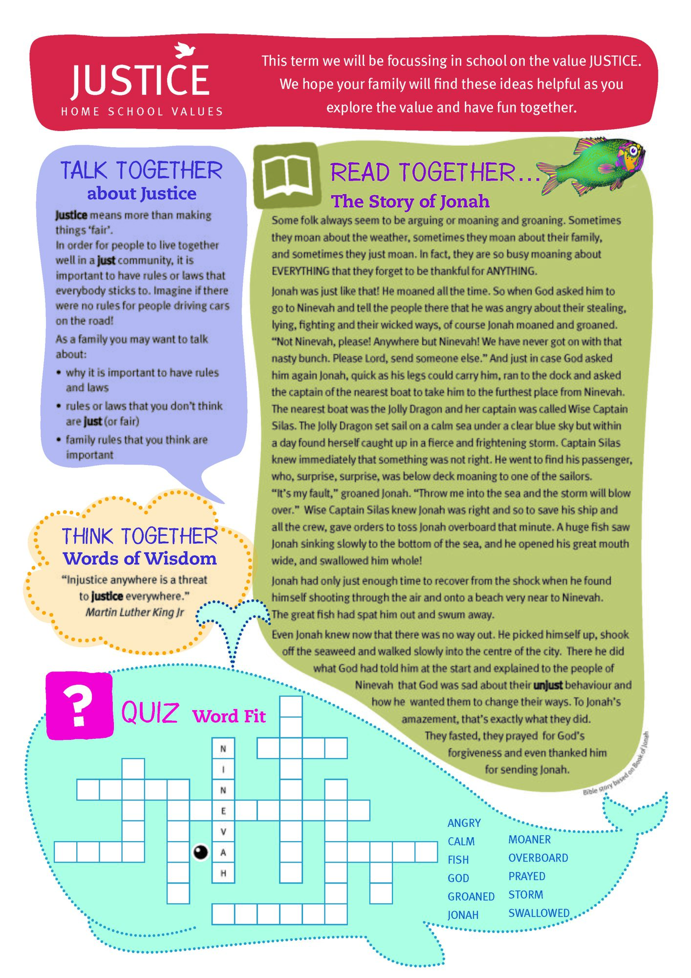 HomeSchoolValues JUSTICE Page 1